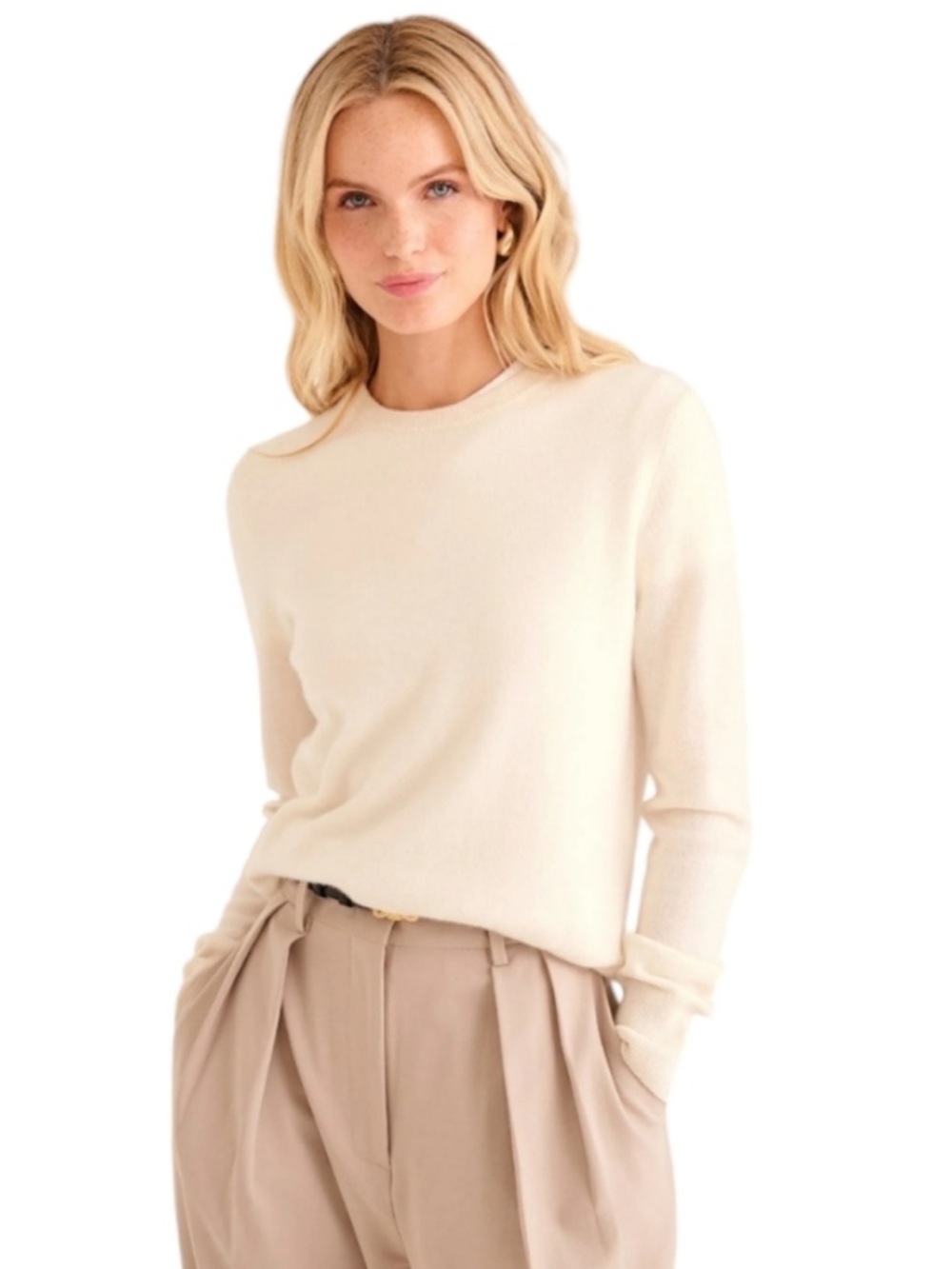 NAADAM the Original crewneck cashmere cream sweater NWT